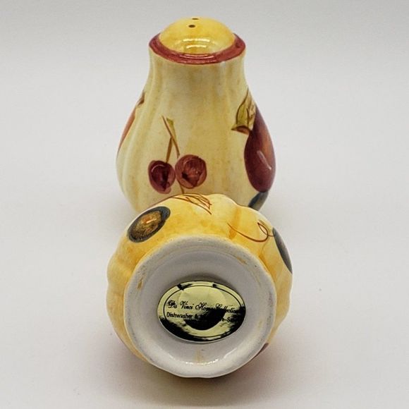 Yellow Red Variety Fruit Vintage Ceramic Salt & Pepper Shaker Set - Picture 3 of 11